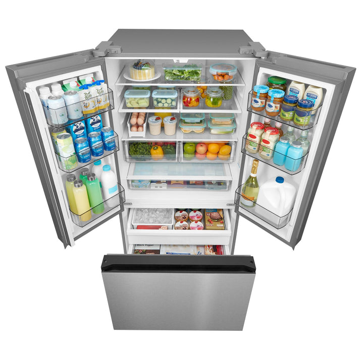 Réfrigérateur Midea de 22,6 pi3 et de 33 po de profondeur comptoir à portes françaises avec machine à glaçons - MRF23I7AST