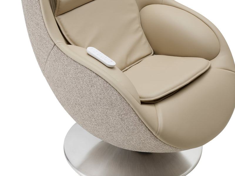 Fauteuil de massage inclinable LG de 29,6 po en tissu d’apparence cuir avec pouf assorti - brun