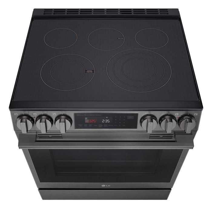 Cuisinière intelligente électrique LG de 6,3 pi3 avec friture à air - acier inoxydable noir - LSEL6335ZE