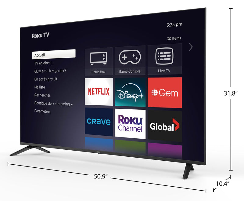 Téléviseur intelligent RCA 4K de 58 po avec Roku TVMC
