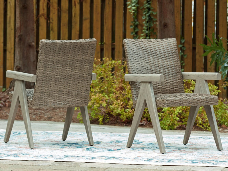 Ensemble de 2 chaises Muskoka pour la terrasse à l’extérieur - osier en résine, résistant aux rayons UV et aux intempéries - beige