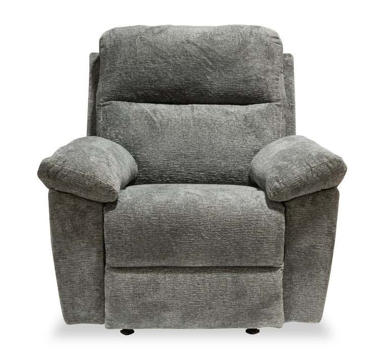 Fauteuil à inclinaison électrique Oliver 40 po fabriqué au Canada, en tissu de chenille avec port USB - gris étain Addison