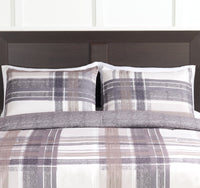  Ensemble d’édredon Connor de 3 pièces pour très grand lit - brun