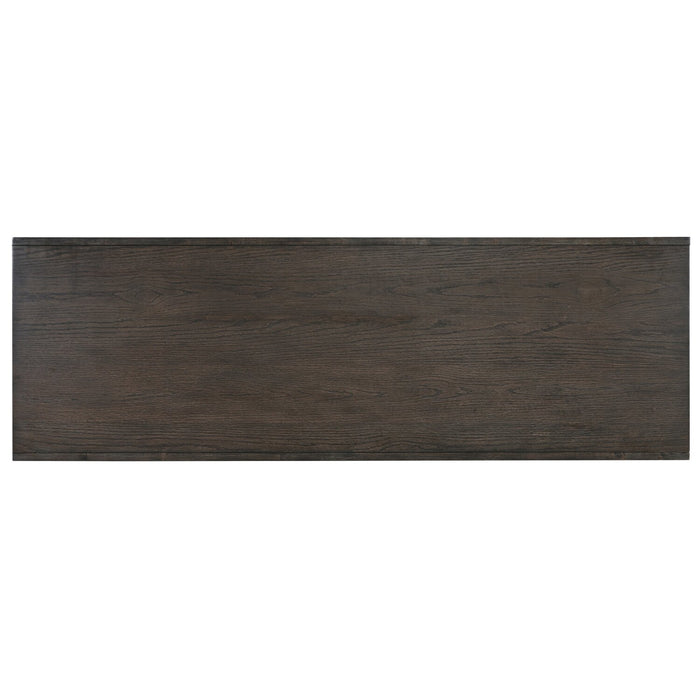 Meuble pour téléviseur Zelda de 64 po avec rangement et système de gestion des câbles - moka chaud