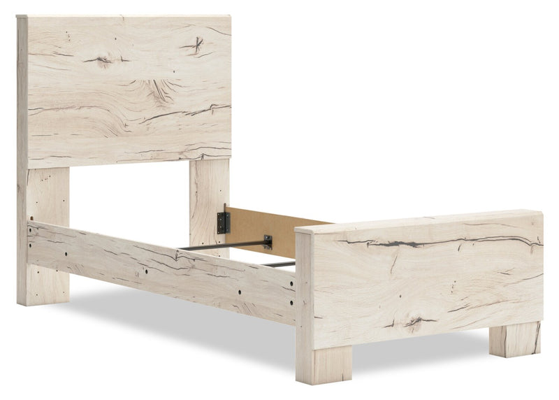 Tête de lit à panneaux Derekson pour enfants, blanc rustique - format lit simple