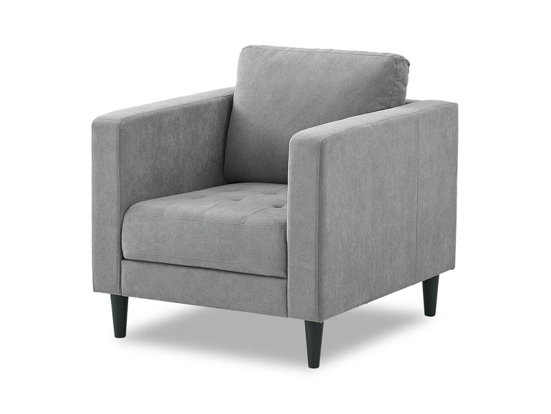 Fauteuil Metro de 32 po en tissu avec coussin de siège capitonné et coussin de dossier réversible - gris