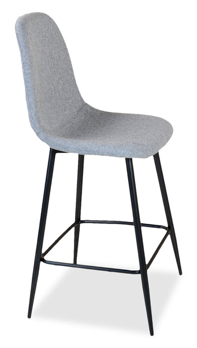 Tabouret Jax de hauteur comptoir de 26 po (H) en tissu de polyester et en métal - gris