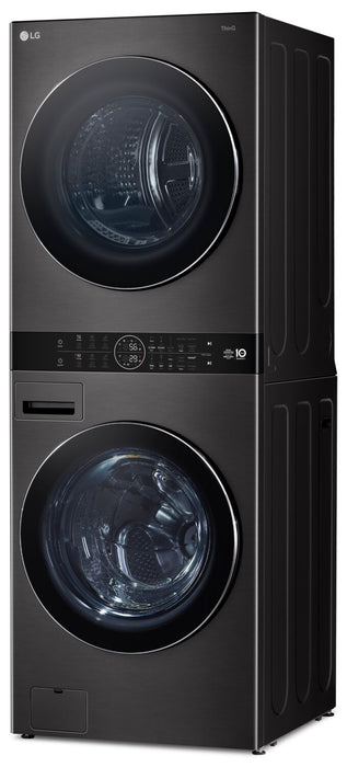 Tour de lavage WashTowerMC haute efficacité LG à chargement frontal avec laveuse de 5,8 pi³ et sécheuse de 7,8 pi³ - acier noir - WKHC252HBA