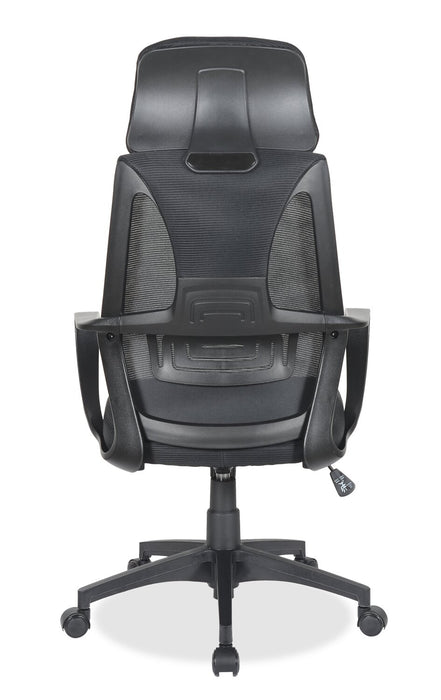 Chaise de bureau réglable Bennet de 24.4 po en mailles - noire