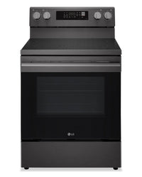  Cuisinière intelligente électrique LG de 6,3 pi³ avec friture à air - acier inoxydable noir - LREN6323ZE