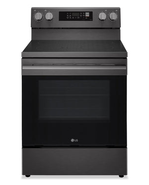 Cuisinière intelligente électrique LG de 6,3 pi³ avec friture à air - acier inoxydable noir - LREN6323ZE