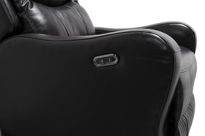 Fauteuil coulissant à inclinaison électrique Ellis de 32 po en similicuir - noir