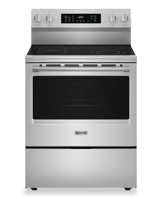 Cuisinière électrique Maytag de 5,3 pi3 et de 30 po avec friture à air sans préchauffage - acier inoxydable résistant aux traces de doigts - YMFES7030SZ