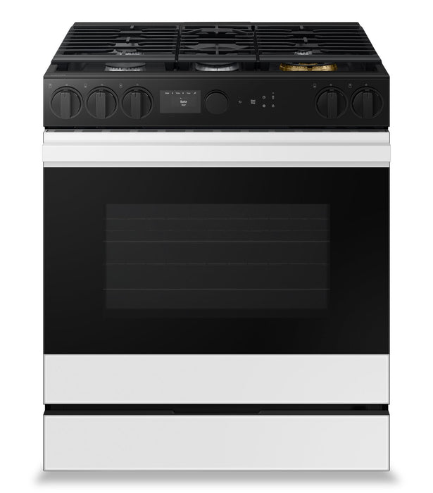 Cuisinière intelligente à gaz encastrée Samsung de 6 pi³ avec caméra de four - verre blanc - NSG6DB870012AA