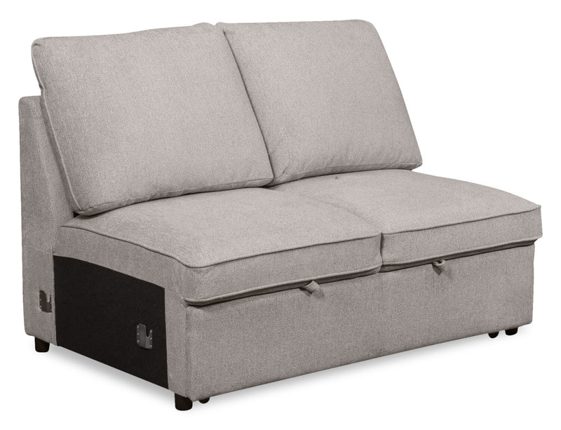 Sofa-lit sectionnel enveloppant de gauche Haven de Scott Living 3 pièces en tissu de chenille avec rangement - gris