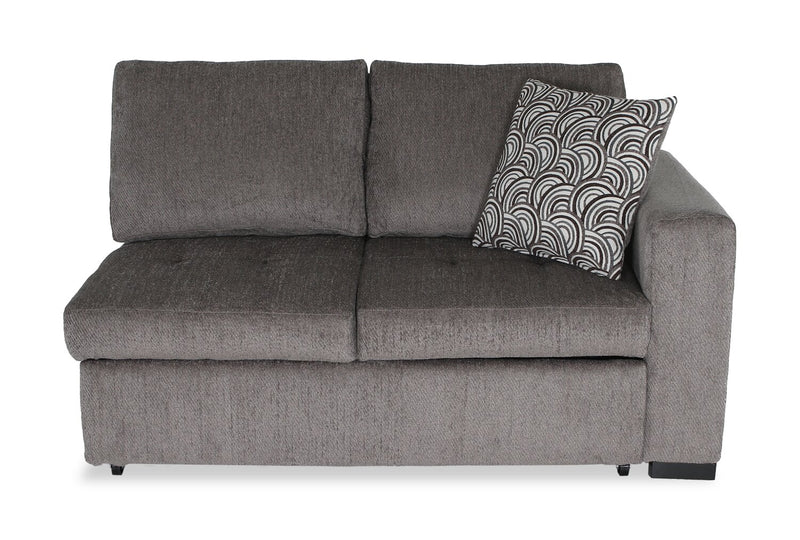 Sofa-lit sectionnel enveloppant de gauche Legend 2 pièces fabriqué au Canada en tissu de chenille - brun étain