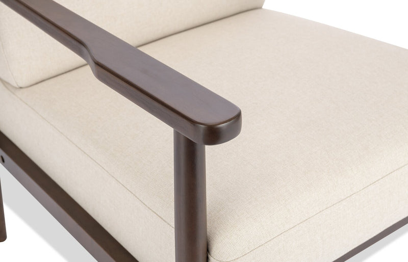 Fauteuil d’appoint Maci de 28,9 po d’apparence lin avec pattes en bois - taupe