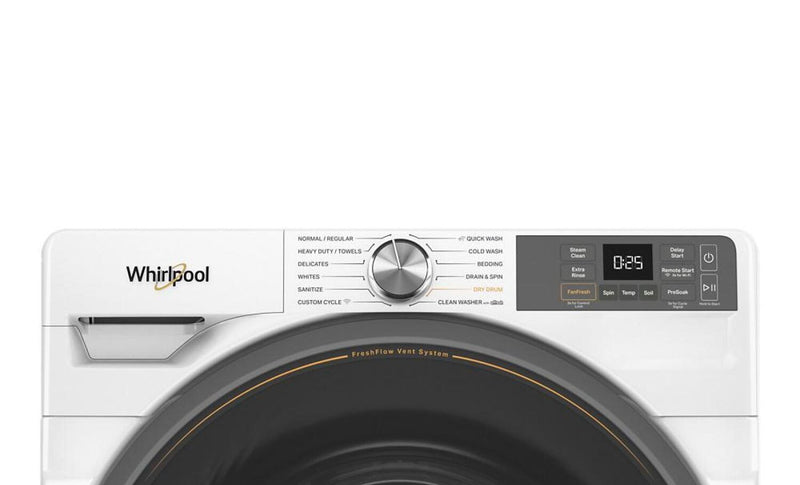 Laveuse intelligente Whirlpool à chargement frontal de 5,2 pi³ avec système de ventilation FreshFlowMC - blanche - WFW5720RW