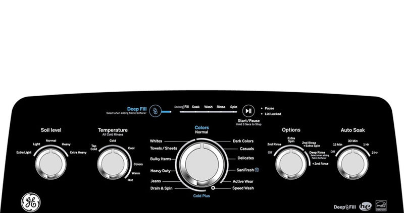 Laveuse GE à chargement par le haut de 4,9 pi³ avec agitateur - blanche - GTW491BMRWS