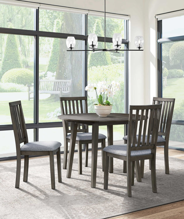 Table de salle à manger ronde Bryn de 42 po avec abattant - gris foncé