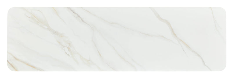 Meuble pour téléviseur moderne Capri de Kort & Co. de 60 po avec dessus en pierre frittée blanche, rangement et système de gestion des câbles pour téléviseurs jusqu’à 65 po - noir et doré