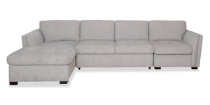 Sofa sectionnel de gauche Vault 3 pièces avec causeuse-lit, fauteuil long de rangement et fauteuil de rangement - gris