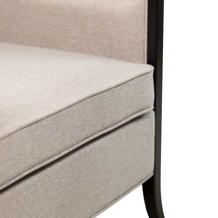 Fauteuil d’appoint Posh de 28,14 po en tissu avec coussins de dossier et de siège amovibles et pattes en bois - beige