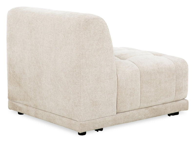 Fauteuil modulaire sans accoudoirs Oaklyn Kort & Co. de 32 po en tissu avec coussin de siège capitonné - beige