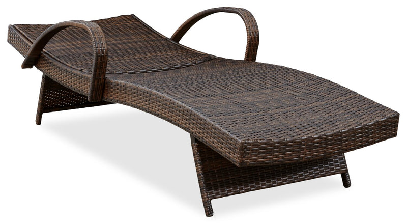 Ensemble de 2 chaises longues Kelowna pour la terrasse à l’extérieur - osier en résine, résistant aux rayons UV et aux intempéries - brun
