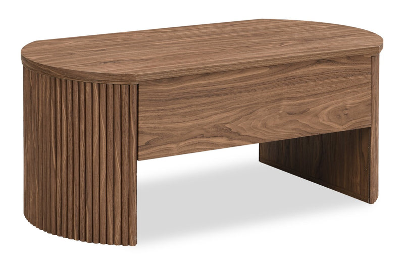 Table à café Briggs de 39,76 po avec dessus relevable et rangement - brune