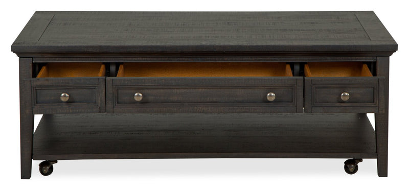 Table à café traditionnelle Hanson de 50 po en pin - graphite