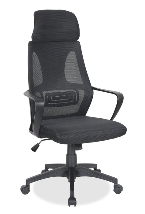 Chaise de bureau réglable Bennet de 24.4 po en mailles - noire