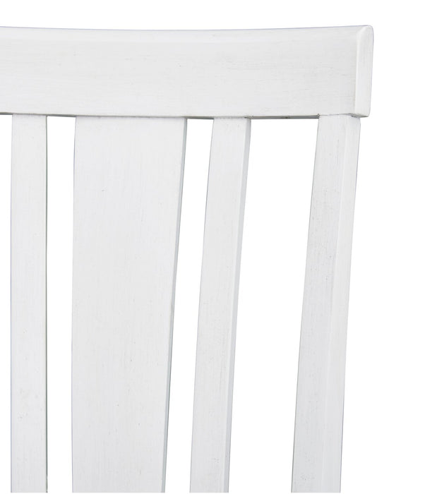 Chaise de salle à manger Brook en tissu de polyester - blanche et grise