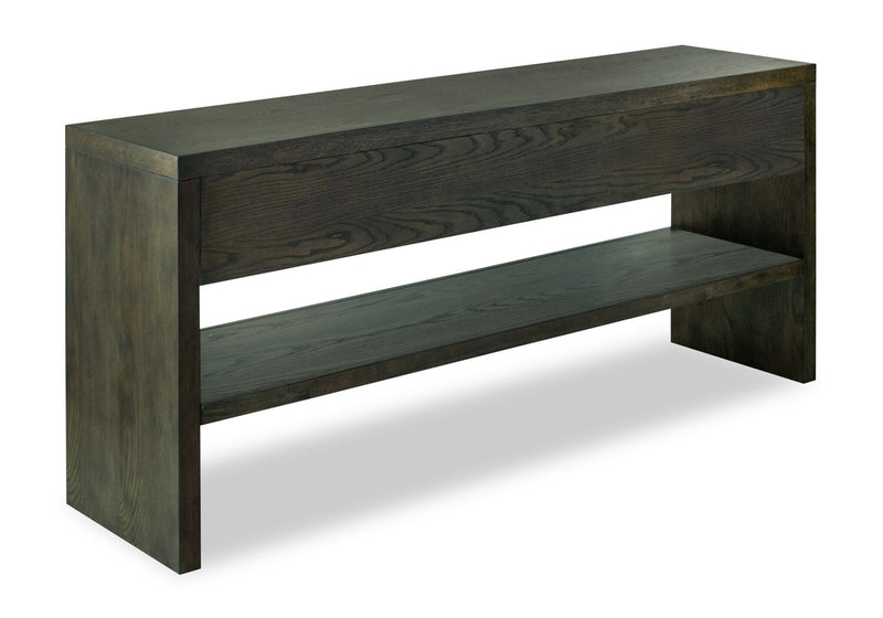 Table de salon moderne Hatfield de 64 po en bois massif - brun champêtre