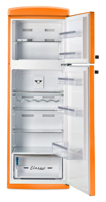 Réfrigérateur Classic Rétro d’Unique de 24 po et de 11 pi3 à congélateur supérieur - orange creamsicle - UNQ-310L O TM