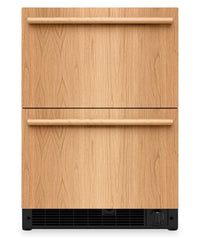  Tiroir réfrigérateur-congélateur double KitchenAid de 5,7 pi³ et de 24 po sous le comptoir - panneau personnalisable - KUCT524SPA