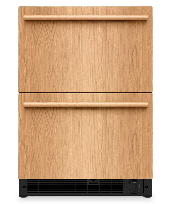 Tiroir réfrigérateur-congélateur double KitchenAid de 5,7 pi³ et de 24 po sous le comptoir - panneau personnalisable - KUCT524SPA