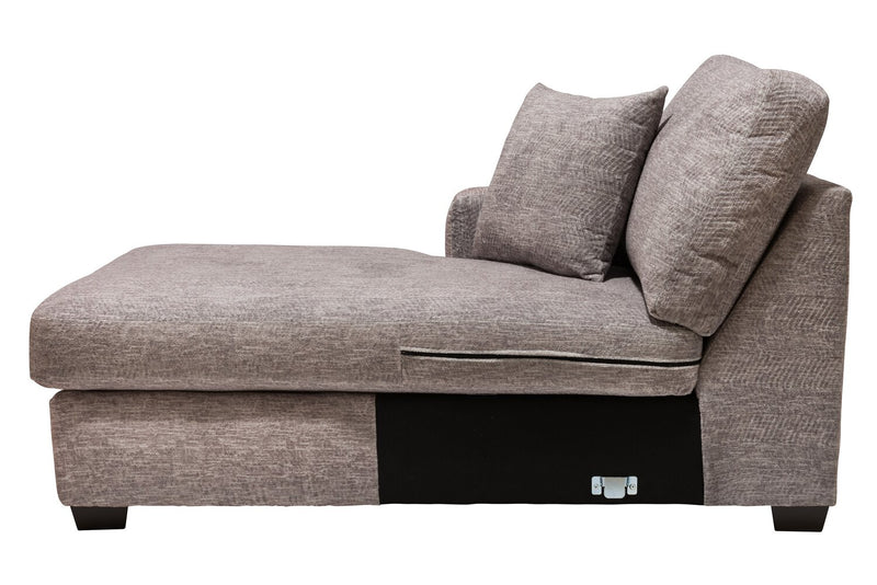 Sofa sectionnel de gauche Luxe 3 pièces fabriqué au Canada en tissu avec coussins amovibles - gris colombe Zaftig