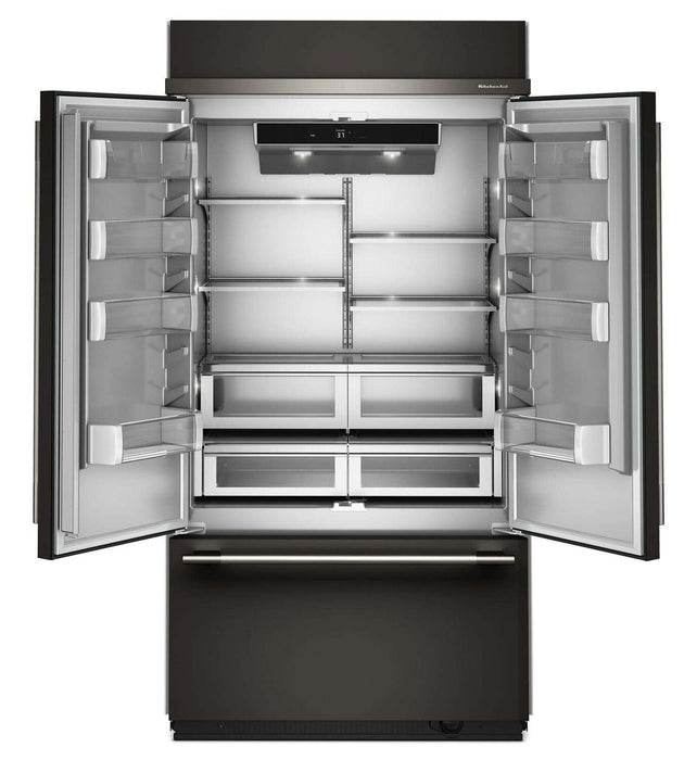 Réfrigérateur KitchenAid de 24,2 pi³ et de 42 po à portes françaises à congélateur inférieur - minerai noir - KBFN542SBE
