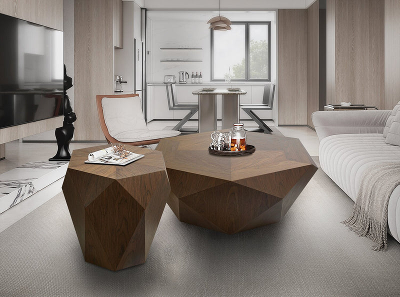 Table à café moderne Dawson de 37 po - brun clair