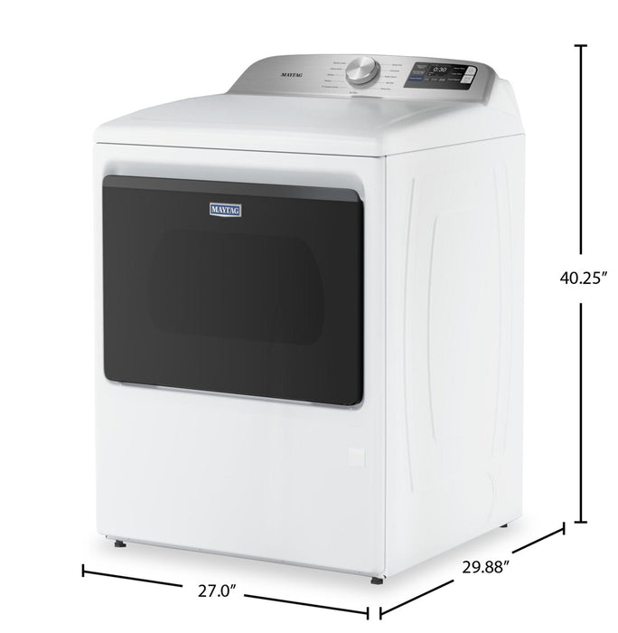 Sécheuse à gaz Maytag de 7,4 pi3 avec détection d’humidité avancée - blanche - MGD6205RW