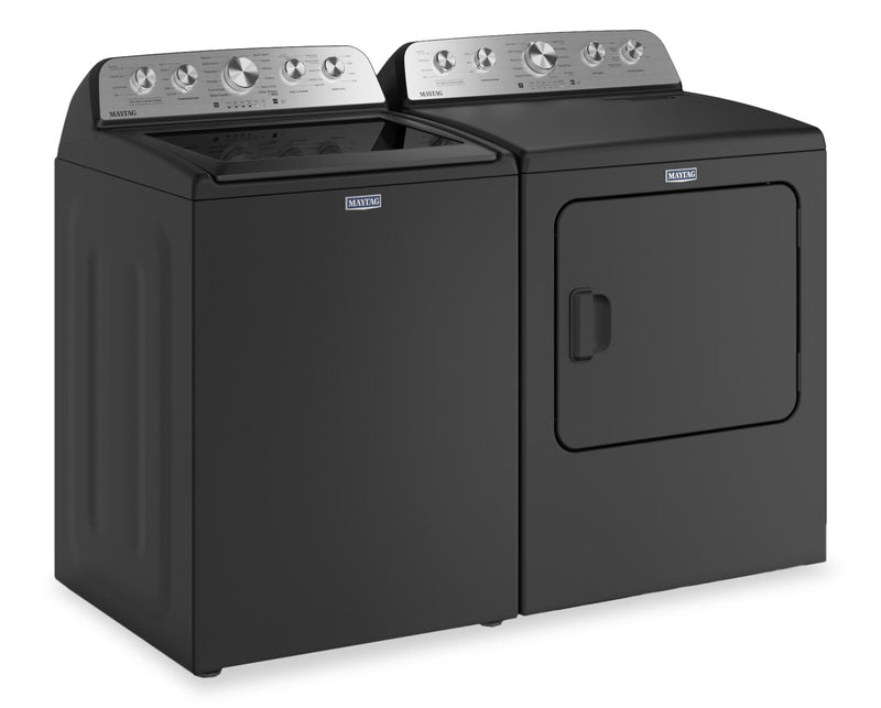Laveuse à chargement par le haut 5,4 pi³ avec Animal Pet Pro et sécheuse à gaz 7,0 pi³ de Maytag - noir volcan 