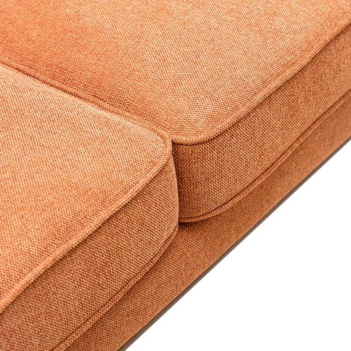 Sofa Kassia de Kort & Co. de 80 po de format condo en tissu d’apparence lin avec base et pattes en bois - orange