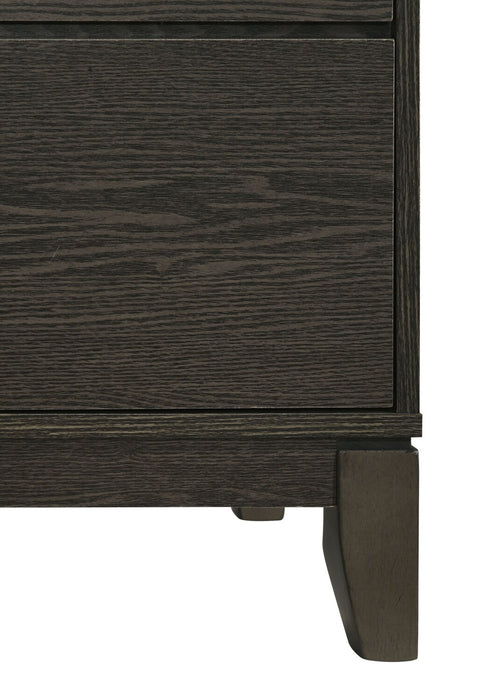 Commode de chambre à coucher Sable de 59 po (L) x 37 po (H) à 3 tiroirs avec armoire de rangement - gris foncé