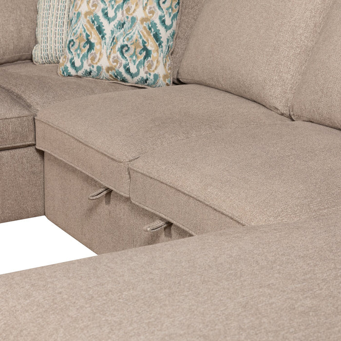 Sofa-lit sectionnel de droite Haven de Scott Living 4 pièces en tissu de chenille avec fauteuil long de rangement - taupe