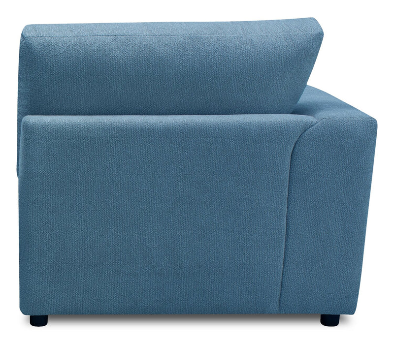 Fauteuil modulaire de gauche Voyage en tissu avec coussins de dossier amovibles - bleu