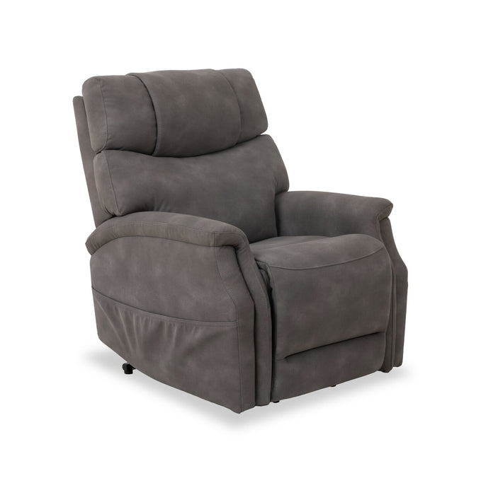 Fauteuil basculeur à inclinaison électrique Claire de 34 po en tissu d’apparence cuir - gris anthracite 