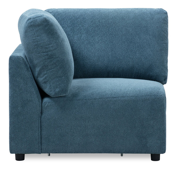 Fauteuil en coin modulaire Voyage en tissu avec coussins de dossier amovibles - bleu