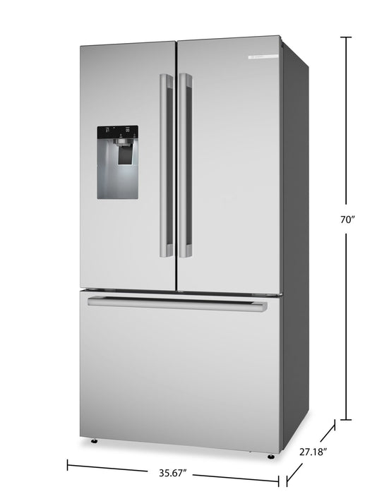 Réfrigérateur Bosch Série 500 de 36 po et de 26 pi3 à portes françaises - Acier inoxydable  - B36FD52SNS