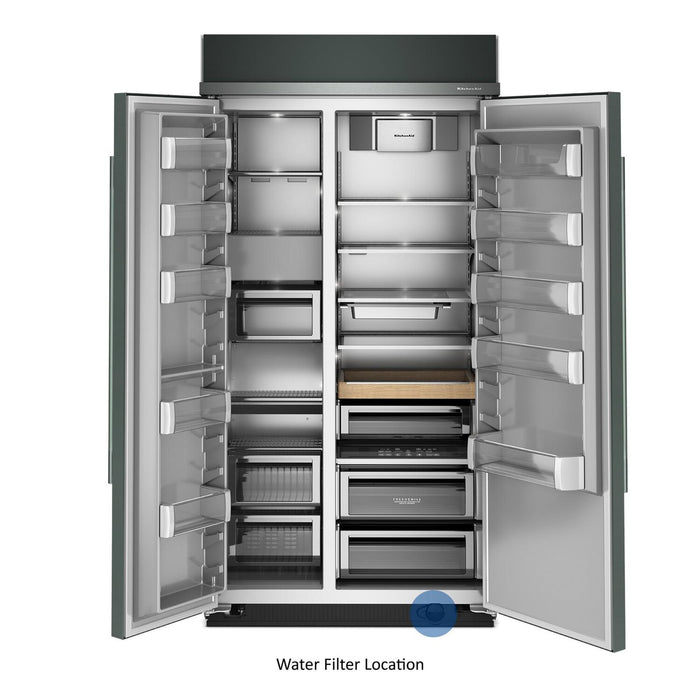 Réfrigérateur encastré KitchenAid de 42 po et de 25,5 pi³ à compartiments juxtaposés avec intérieur platine – genièvre - KBSN742SJP